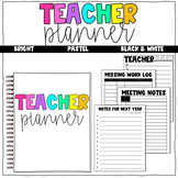 Teacher Planner Notebook and Cover Pages
