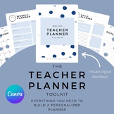 Teacher Planner Organizer 2023, Editable Planner, Daily Pl