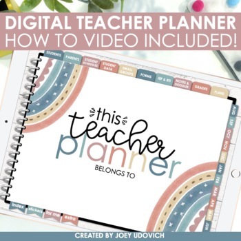 Preview of Teacher Planner | PLANNER | Digital Resource | GoodNotes - Boho