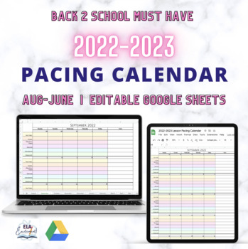 Preview of Teacher Planner: Pacing Calendar for Lesson & Unit Planning | 2022-2023