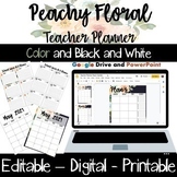 Teacher Planner "Peachy Floral" Google Slides Editable