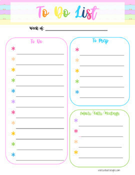 Teacher Planner Printable Pack in Pretty Pastel Design by MelissaBeeDesigns