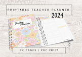 Teacher Planner | Printable Planner 2024 | Retro