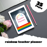 Printable Teacher Planner - Rainbow Theme