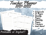 Teacher Planner | Simple Greyscale | Printable | 21 Pages