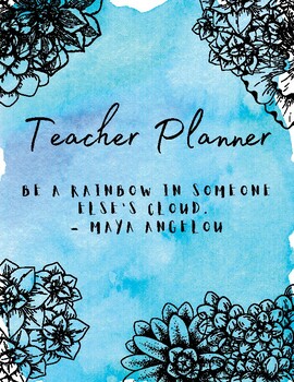 Preview of Teacher Planner - Succulents in Watercolor