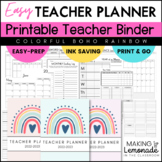 Printable Teacher Planner - Teacher Binder - Bright Boho Rainbow