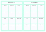 Teacher Planner Template: Birthday Calendars