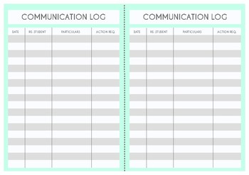 Preview of Teacher Planner Template: Communication Log