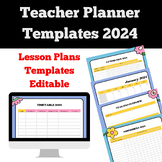 Teacher Planner Templates 2024 | EDITABLE & Printable Less