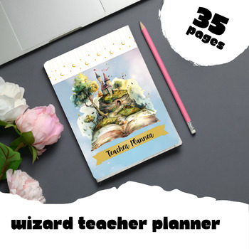 Preview of Printable Teacher Planner - Wizard Theme