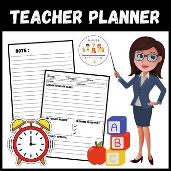 Preview of Teacher Planner Worksheet  Organization And Planning World Teacher's Day