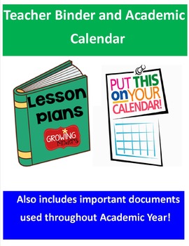 Preview of Teacher Planner and Academic Calendar