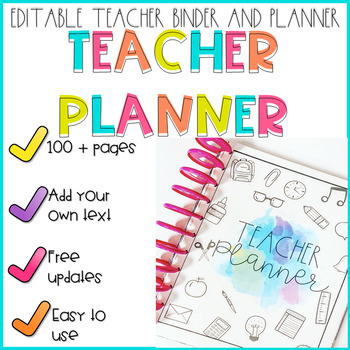 Preview of Teacher Planner and Binder