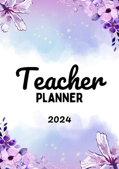 Preview of Teacher Planner for 2024 in Colorful Aesthetic Style