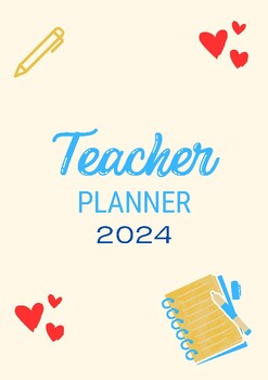 Preview of Teacher Planner for 2024 in Colorful Aesthetic Style