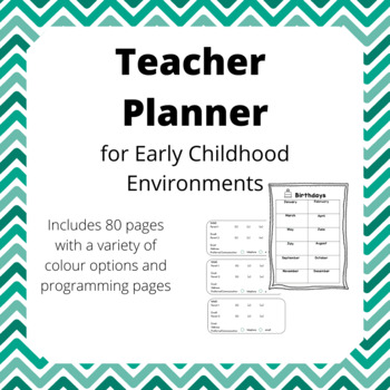 Preview of Teacher Planner for Early Childhood Environments
