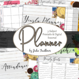 Teacher Planner for Three Preps, Seasonal, Printable and Digital