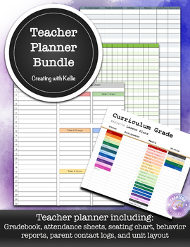 Preview of Teacher Planner with Unit Overview