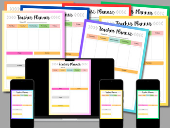 Preview of Teacher Planners Pack: Editable & Printable Templates color variations