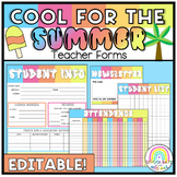 Teacher Planning Forms EDITABLE // Cool for the Summer Collection