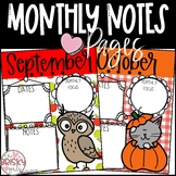 Teacher Planning Pages (Monthly Organizers)