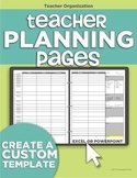 Teacher Planning Pages - Make Your Own Teacher Plan Book
