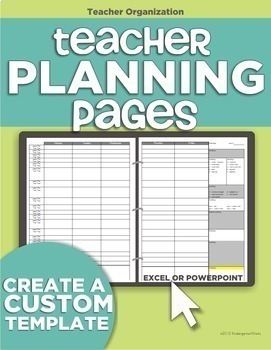 Preview of Teacher Planning Pages - Make Your Own Teacher Plan Book