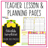 Teacher Planning Pages and Templates - Editable