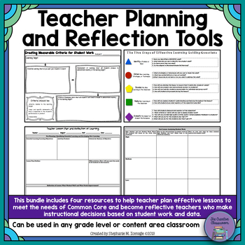 Preview of Teacher Planning and Reflection Tools