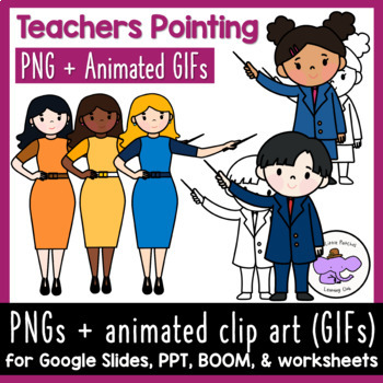 teacher pointing animated gifs and clip art by little patches learning club
