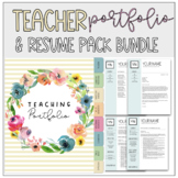 Teacher Portfolio Bundle with Resume Pack