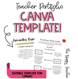 Teacher Portfolio CANVA TEMPLATE Editable Student Teacher Resume