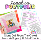 Teacher Portfolio | Fully Editable | Premade Pages for Ins