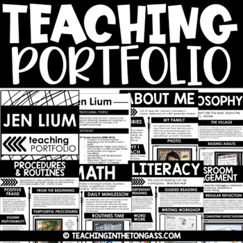 Preview of Teacher Portfolio Template Editable Teaching Resume Interview