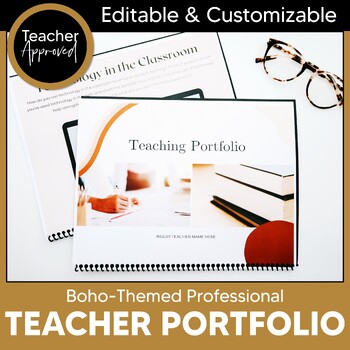 Preview of Teacher Portfolio Template for Teacher Interviews | BOHO Theme