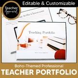 Teacher Portfolio Template for Teacher Interviews | BOHO Theme