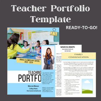 Preview of Teacher Portfolio Template: Cheery