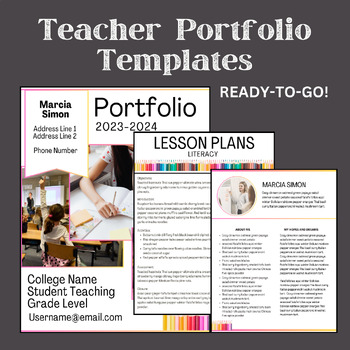Preview of Teacher Portfolio Template: Colored Pencils