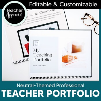 Preview of Teacher Portfolio Template for Teacher Interviews | NEUTRAL Theme