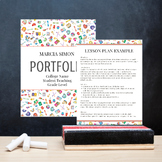 Teacher Portfolio Template: School Supplies Theme