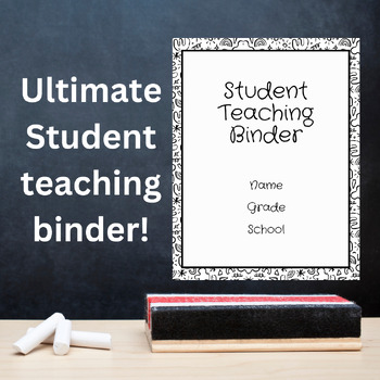 Preview of Teacher Portfolio Template: School Supplies Theme