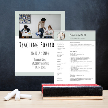 Preview of Teacher Portfolio Template: Simple and Clean