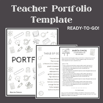 Preview of Teacher Portfolio Template: Sketchy