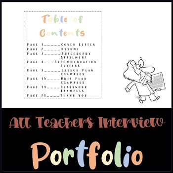 Preview of Teacher Portfolio for Interviewing