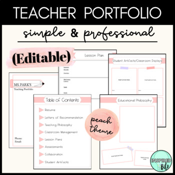 Preview of Teacher Portfolio for Interviews - Editable Template