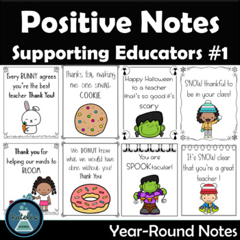 Preview of Teacher Positive Affirmation Cards Set #1 Year Round 64 Cards