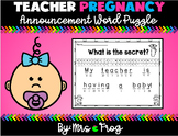 Teacher Pregnancy Announcement Word Puzzle
