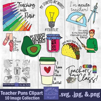 Preview of Teacher Puns Clip Art Designs