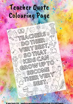 Preview of Teacher Quote Colouring Page- FREE!